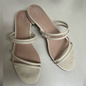 BCBGeneration Women's Cream Strappy Sandals